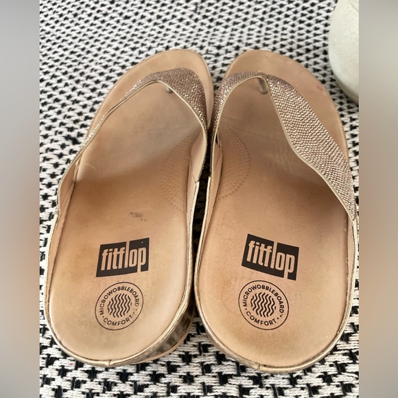 Fitflop Twiss Crystal Sandals Beige Gold - Picture 5 of 7